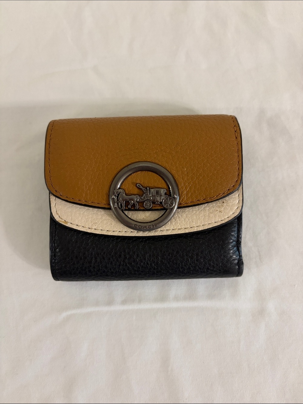 Coach Jade Small Double Flap Wallet In Colorblock